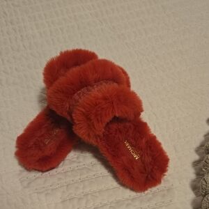 Michael Kors Plush Red Slippers